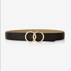 Express Black and gold double circle / loop belt
